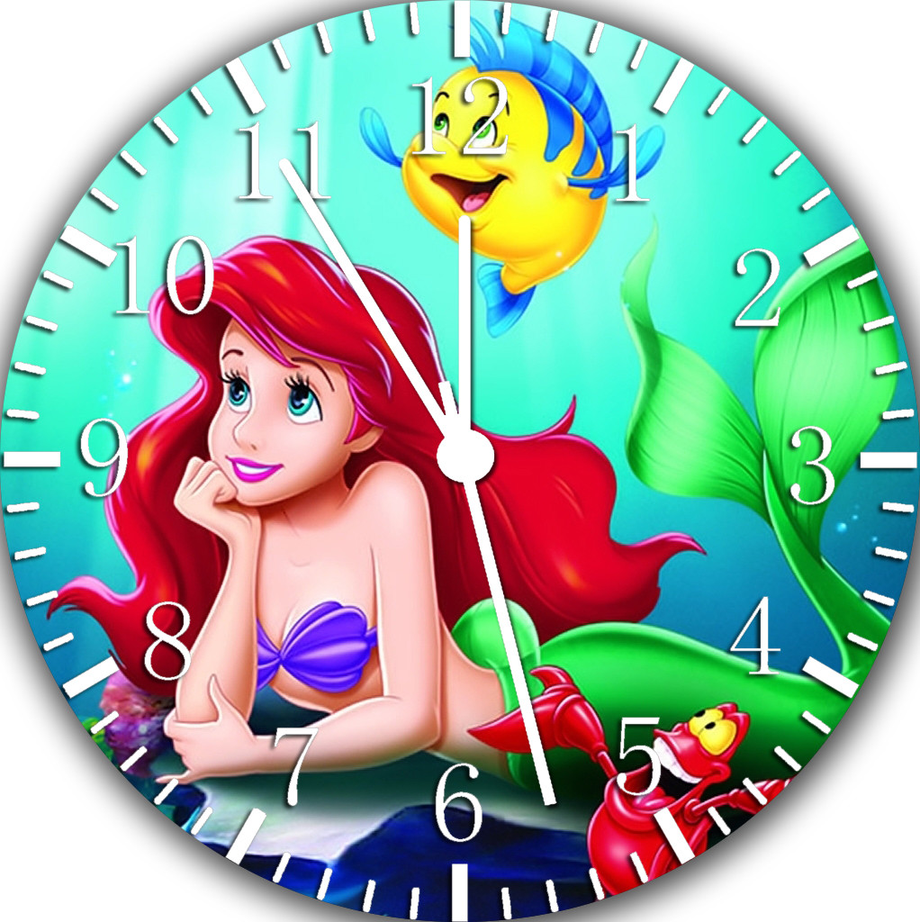 Little Mermaid Ariel Frameless Borderless Wall Clock Nice For Gifts Decor E325