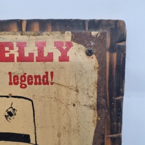 Ned Kelly Wooden Key Holder Rusty Tin Front Plate Head Armour Aussie Legend Keys - Picture 2 of 19