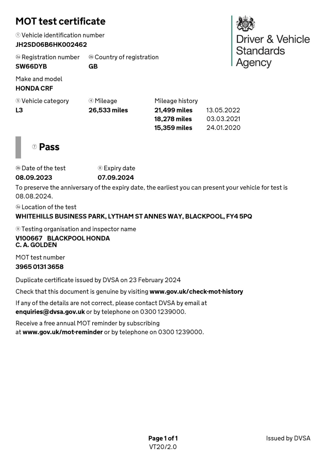 2017 Honda CRF1000L Africa Twin DCT (Auto) ABS, 28k miles Full Honda