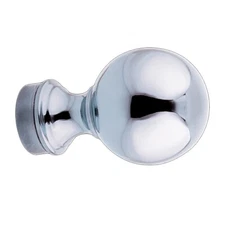 Brass Fancy Ball End Cap 1.5" OD Bar Foot Rail Chrome | Renovator's Supply