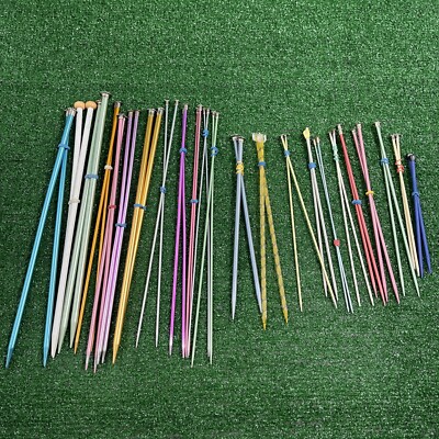 Lot of 23 Pairs Unbranded Single Point Knitting Needles Various Sizes