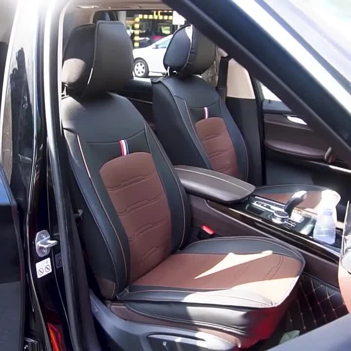 For Dodge Car Seat Covers Full Set Front&Back Cushion PU Leather Waterproof - Image 3 of 4