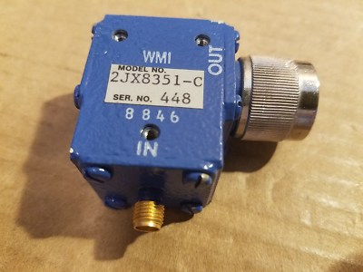 WMI Western Microwave 2JX8351-C Isolator Circulator SMA(f) Type-N(m) SMA(f) 448