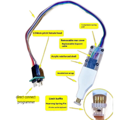 Sop8 SPI Adapter Clip Pin Flash on-Chip Read and Write Probe Sop8-150mil