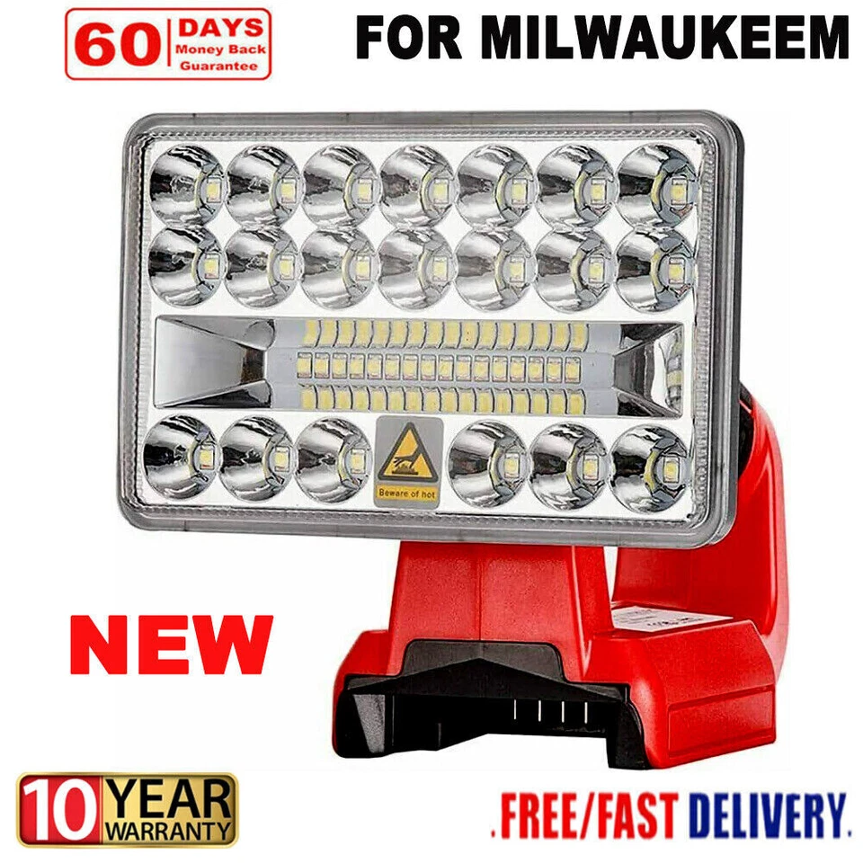 LED Flashlight Work Light for Milwaukee 18V Li-ion Battery 18W Emergency Light - Image 2 of 4