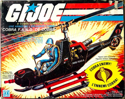 VINTAGE HASBRO G.I. JOE COBRA F.A.N.G. AIR VEHICLE COMPLETE USED IN BOX RARE