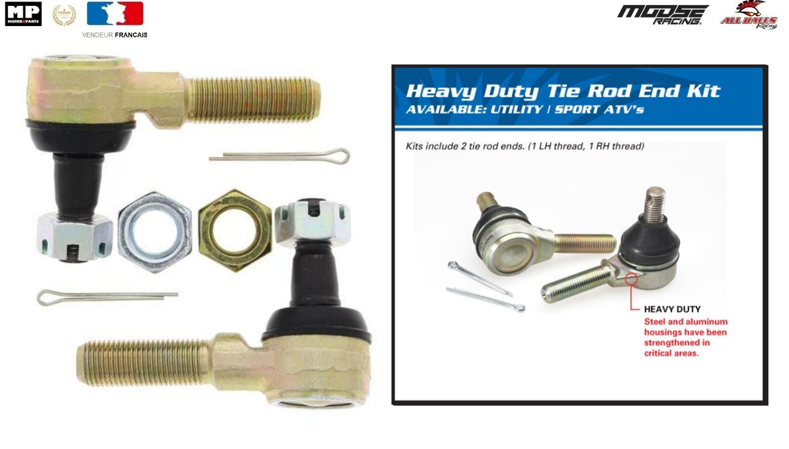 Rotules de direction 51-1028 élimine le jeu du guidon CF-Moto C Force 800 2015-2017