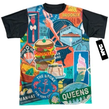 New York City Eating Nyc Adult Halloween Costume T Shirt (Black Back), S-3XL