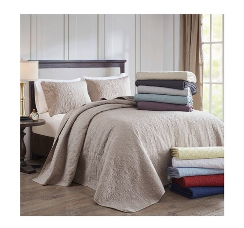 NIP Madison Park Quebec Khaki King Reversible Bed Spread Set MP13-1566 - Picture 3 of 7