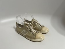 Vtg Chanel Gold CC Logo Sneakers 37