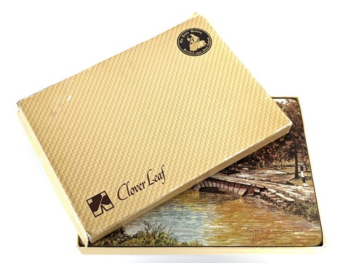 Shakespeare Country Placemats Clover Leaf England Cottage UK Landscape Vintage - Picture 2 of 12