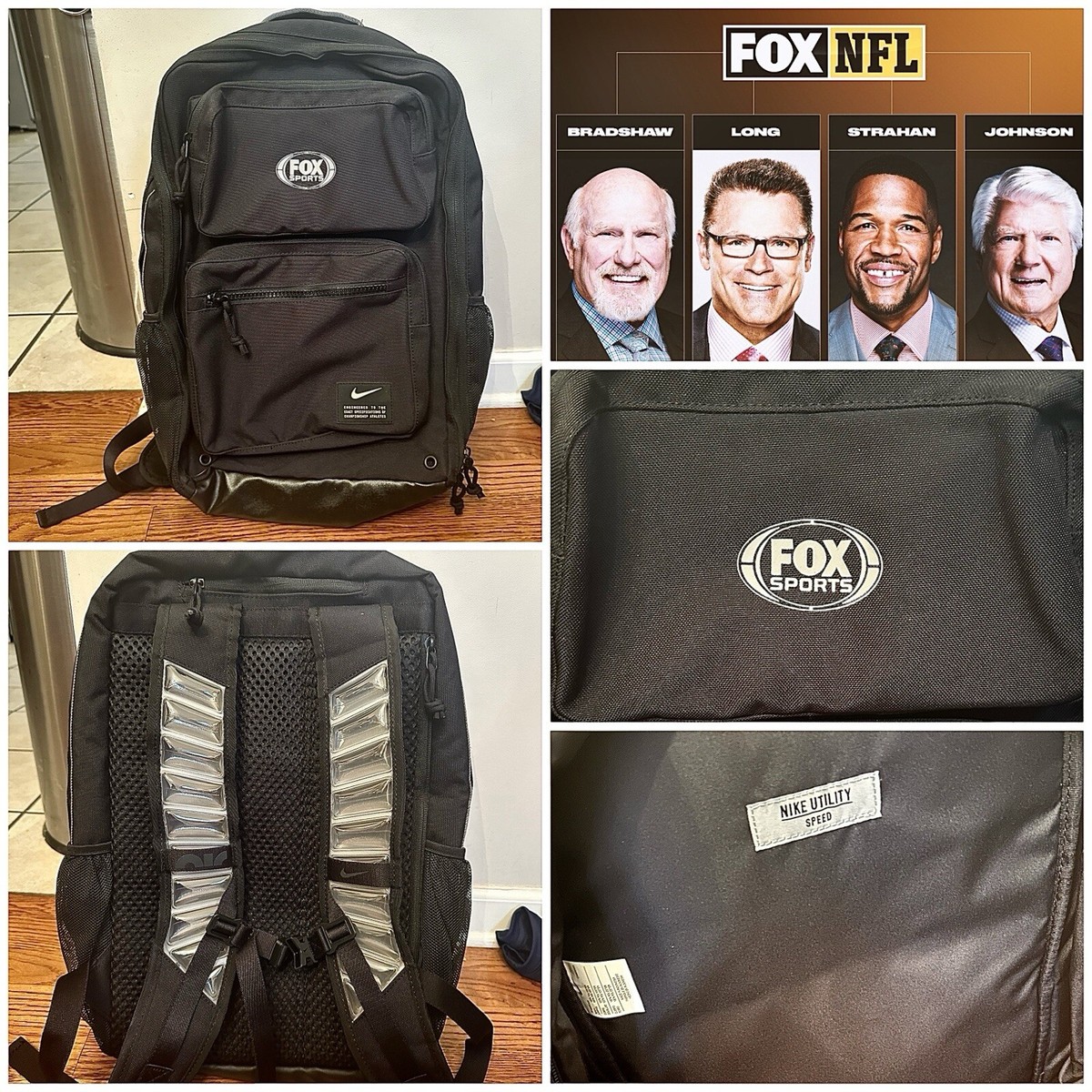 Fox Sports Nike Crew Issued Football Travel Backpack NFL RARE