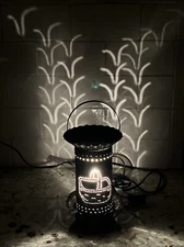 Vintage Irvin's Country Tinware Primitive Punched Tin Small Accent Table Lamp