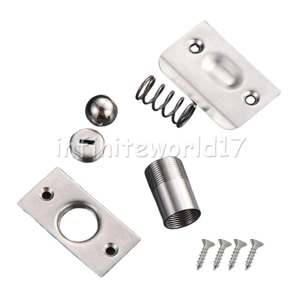 2Sets Ball Door Roller Catch Mortice Latch Spring Loaded 18mm Latch Lock +Screws - Image 4 of 4