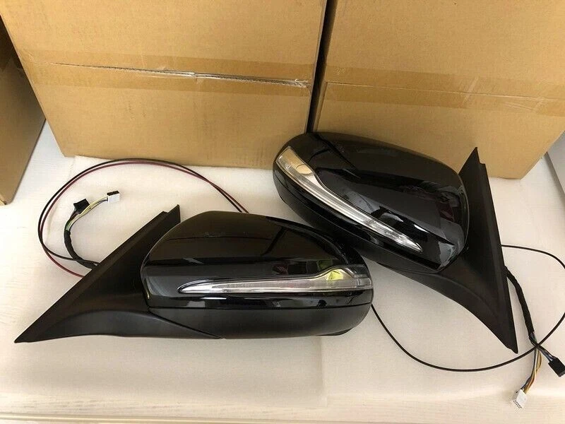 Par de espejos retrovisores laterales de coche W205 para Mercedes Benz Clase C C180 C260 C300 negro Foto 3 de 4