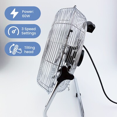 SCHALLEN Chrome Silver Metal High Velocity Cold Air Circulator  