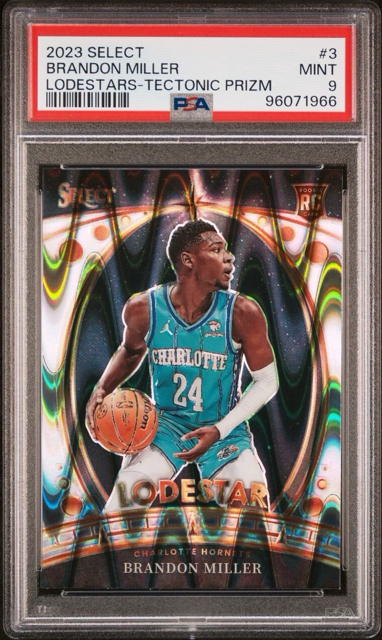 2023 Panini Select #3 Brandon Miller Lodestars tectonic Prizm RC PSA 9 Mint