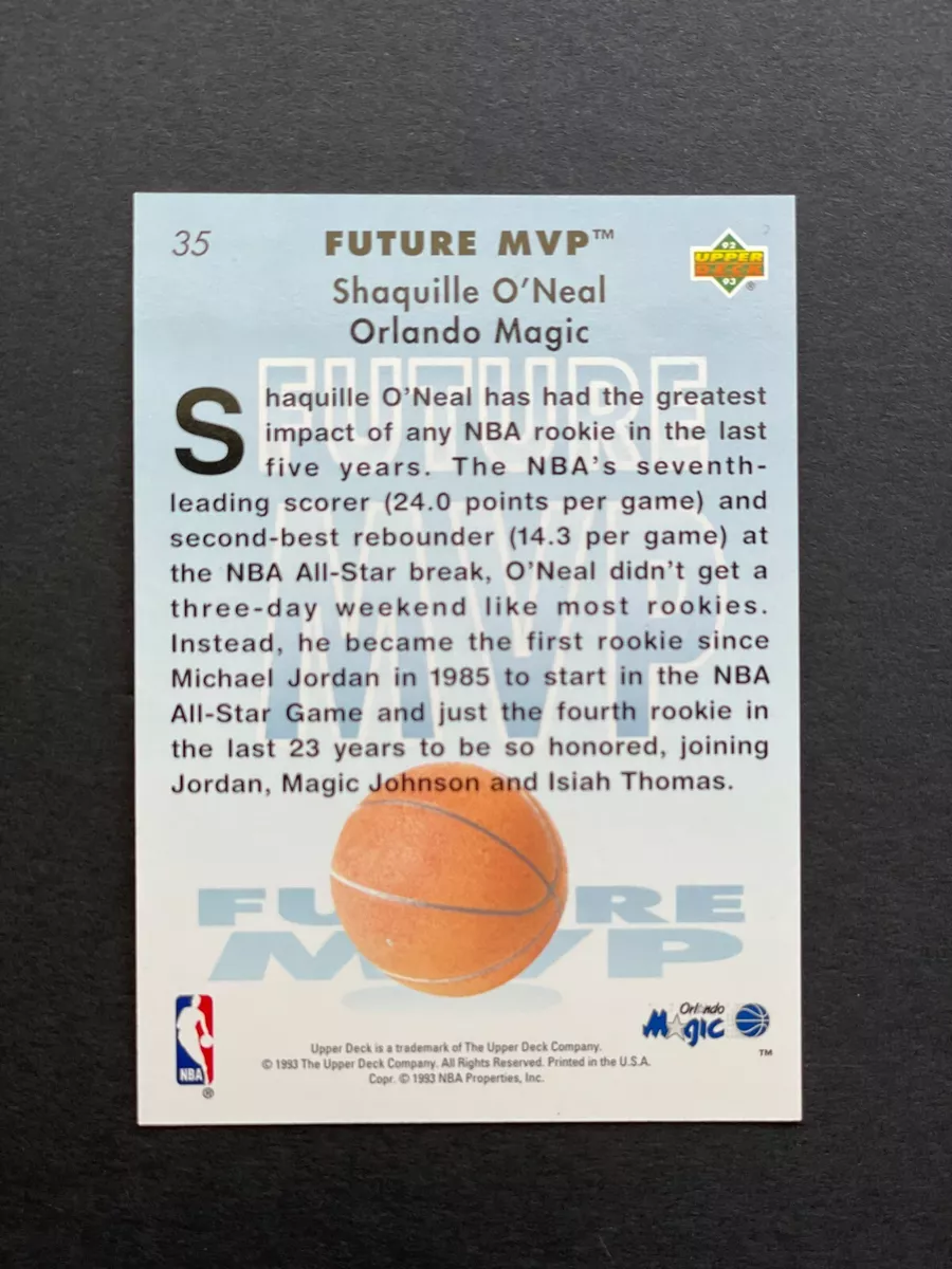 Upper Deck Shaquille O'Neal RC future MVP Hologram number 35 MINT