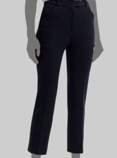 278 Hugo Boss Women's Blue Tatiani Flare Leg Pleated Ankle Dress Pants Size 2