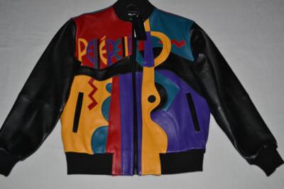 Pelle Pelle Men's LEATHER PICASSO PLUSH Jacket BLACK MULTI All