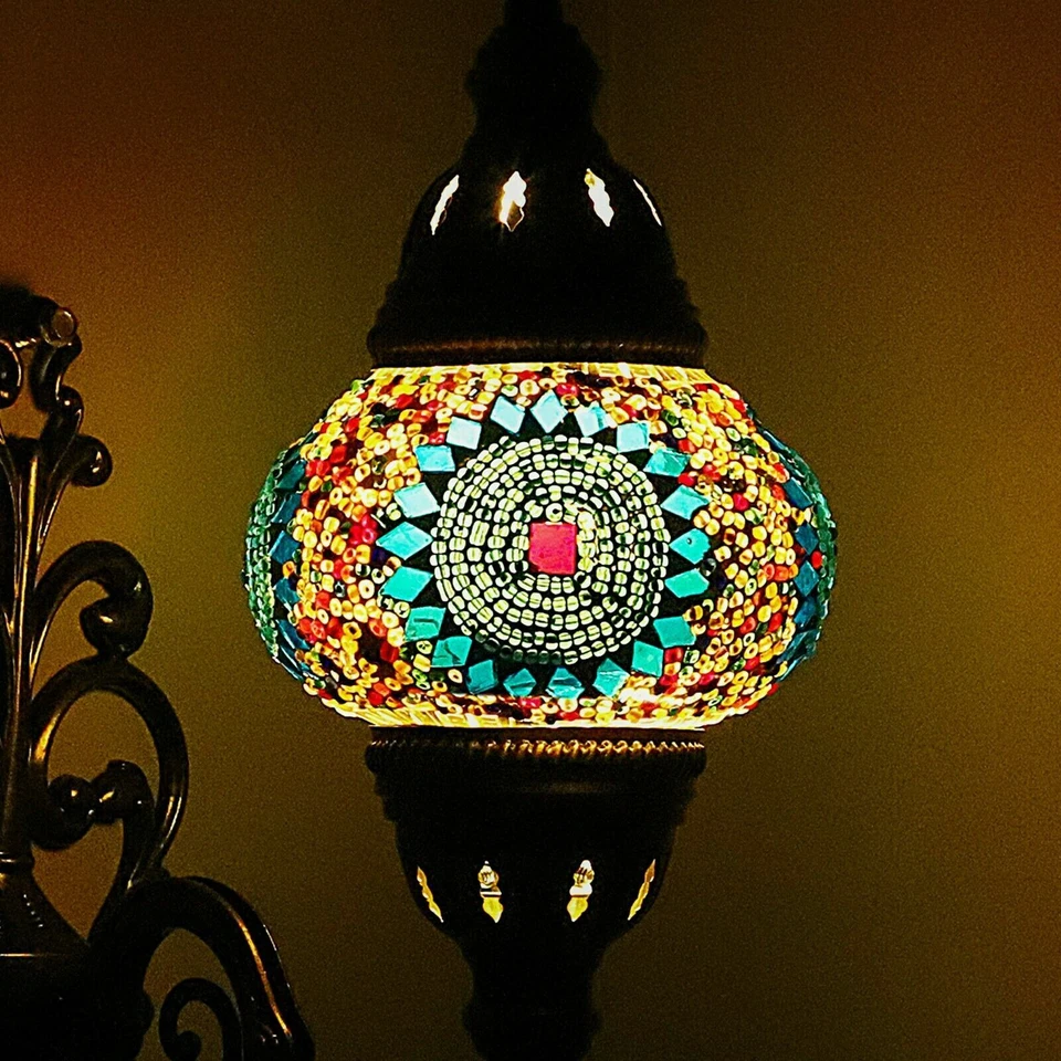 Turkish Moroccan Style Multicolour Mosaic Wall Sconce Light Lamp Medium Globe - Image 4 of 4