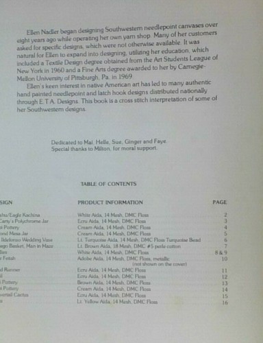 Southwestern Tribal Arts in Cross Stitch by Ellen Nadler, San Ildefonso Papago - Picture 2 of 3