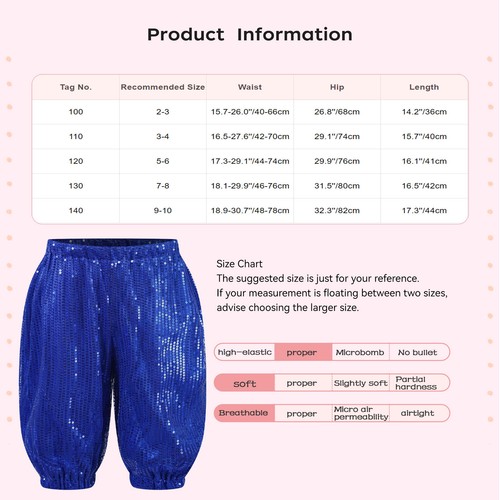Girls Boys Metallic Sequins Jazz Dance Hip Hop Shorts Sparkle Baggy Short Pants - Picture 19 of 56