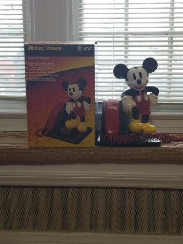VINTAGE DISNEY MICKEY MOUSE AT&T CORDED TOUCH TONE TELEPHONE (With Box). - Picture 3 of 10