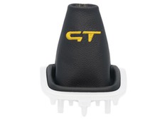 SCHALTMANSCHETTE FUR RENAULT MEGANE 3 08-15 SCHALTSACK LEDER STICKEREI GT GELB