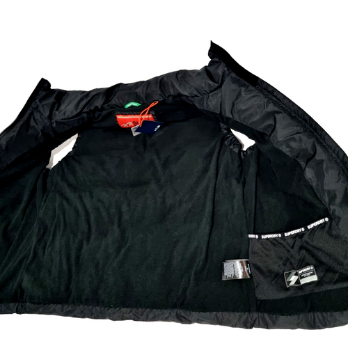 SuperDry Sports Puffer Gilet Jacket Black Full Zip NWT $169.95 Men Size S - Picture 10 of 24