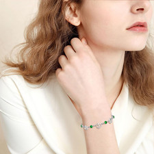 Rosey Rabbit Bracciale Elastico Placcato Argento Con Ciondolo Coniglio - Regalo Per Amica Speciale