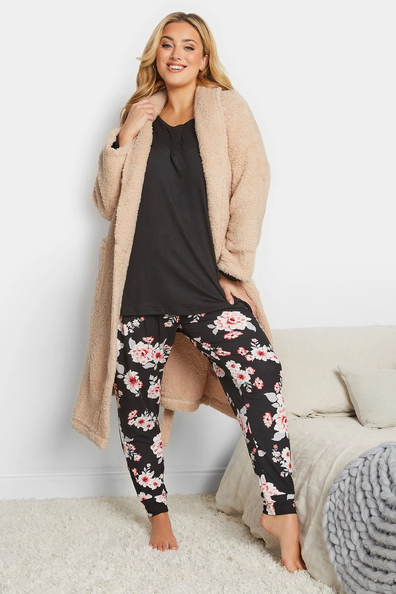 Yours Curve Plus Size Teddy Fleece Dressing Gown