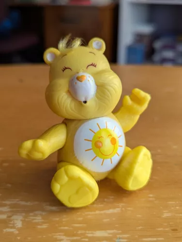 Set of 2 Vintage 1983 Kenner Care Bears Funshine & Friend Bears PVC Poseable 
