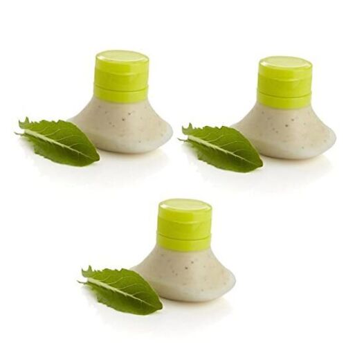 Packs Portable Salad Dressing Containers, Silicone Squeeze Bottle Leak Proof 3