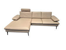 Polinova Ecksofa N3486L Echtleder Vivre stone, Kaltschaum, 2x Sitzverst.
