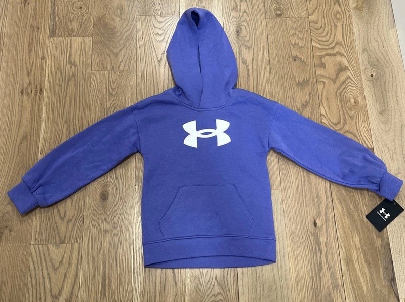 NEW Under Armour Girls Hoodie Sweatshirt NWT Purple Size 6 Glitter Sparkle Logo