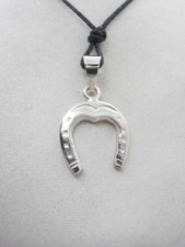 Ferro di Cavallo : Ciondolo in Argento 925 - Pendente Equitazione - Portafortuna