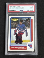 1986-87 O-PEE-CHEE #9 John Vanbiesbrouck PSA 9 Rookie Card. rookie card picture