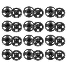 48 Set Sew-on Snap Buttons 7mm Metal Snap Fastener Buttons, Black