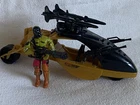 💥VINTAGE 1989 GIJOE ARAH Darklon Figure With Evader Vehicle Lot 100% Complete💥