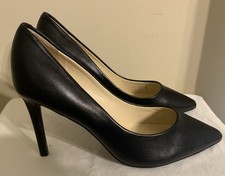 Nine West Black Leather Pumps High Heels Women’s Size 7W