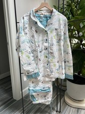 Munki Munki Whimsical Skiing Flannel Pajamas XXL Pre-Owned