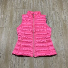 Lilly Pulitzer Womens Size L Elana Down Puffer Vest Hot Pink Full Zip Preppy