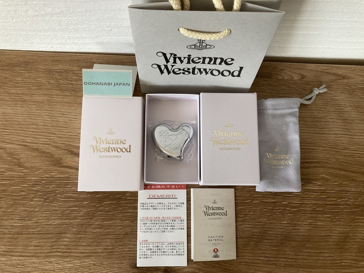 Vivienne Westwood Heart Shape Electronic Gas Lighter Orb Silver
