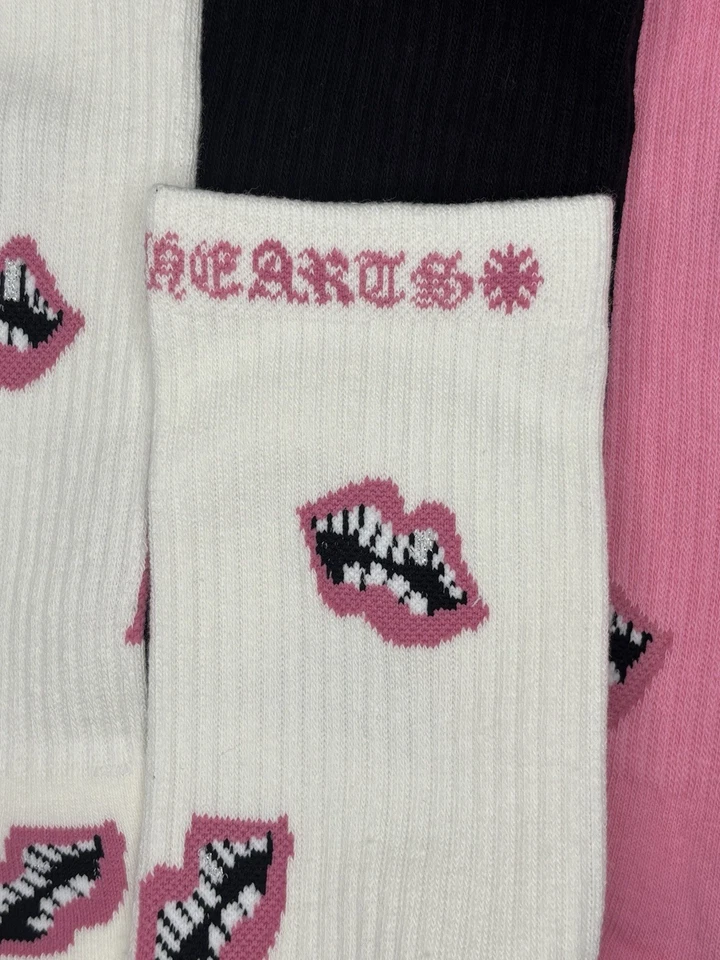 (NUEVO) Calcetines Matty Boy Chomper Cromo Corazones 3 Pares Edición Limitada Foto 4 de 4