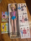 Vtg. 1960s Mattel Barbie #850 doll w/ stand, paper booklets, and original box