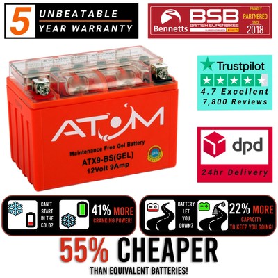 YTX9-BS Atom Gel Motorradbatterie - Suzuki GSX-R 400 R 90-95