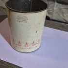 Androck Metal Flour Sifter White Floral Pattern With Handles Vintage Round — photo 1