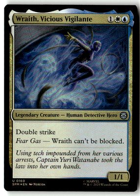 Magic the Gathering MTG Marvels Spider Man 0160 Wraith, Vicious Vigilante Foil