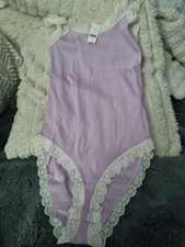 Boux Avenue size  6 Lilac Ribbed Bodysuit Brand NEW with Tags